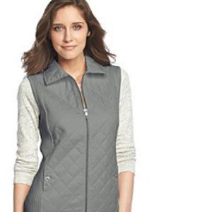 Jones New York Signature Gray Quilted Vest